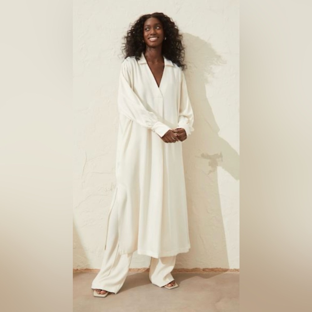 H&M Wide-Cut Modest Kaftan Abaya 2 PCS Set, Limited Ramadan Collection, Small